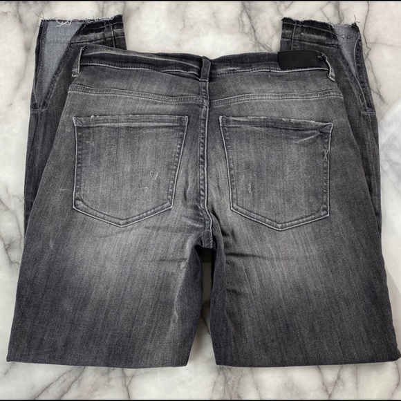 EXPRESS HIGH RISE DENIM PERFECT ANKLE JEAN LEGGINGS, Distressed gray | Sz 2L - Picture 5 of 12